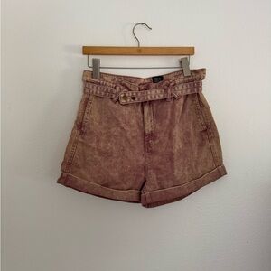 BDG High-Waisted Tan Shorts with Belt